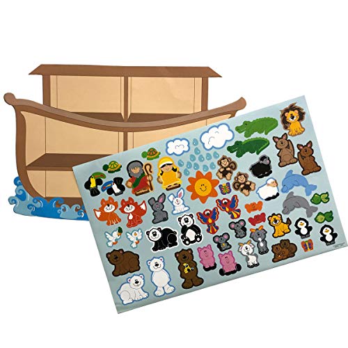 Product Cover Kicko Make an Ark Stickers - Set of 12 Huge Stickers Scene for Birthday Treat, Goody Bags, School Activity, Group Projects, Room Decor, Arts and Crafts