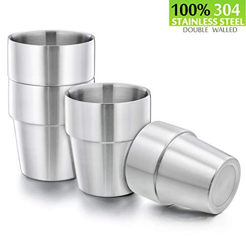 Product Cover 18/8 Stainless Steel Double Walled Tumblers, HaWare 10 oz Drinking Kids Toddlers Sippy Cups for Home/Camping/Gathering, BPA-Free, Unbreakable and Dishwasher Safe(4 Pack)