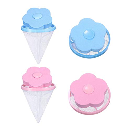 Product Cover Lissom Washer Hair Catcher Dog Cat Pet Fur Remover Reusable Washing Machine Floating Lint Mesh Bag Portable Washer Lint Catcher, Hair Filter Net Pouch 6 Pieces