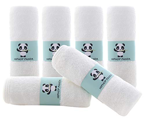Product Cover Bamboo Baby Washcloths - Hypoallergenic 2 Layer Ultra Soft Absorbent Bamboo Towel - Newborn Bath Face Towel - Natural Reusable Baby Wipes for Sensitive Skin - Baby Registry as Shower