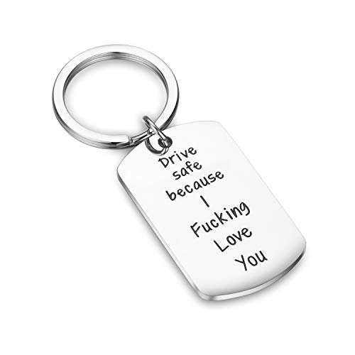 Product Cover CJ&M Drive Safe Keychain New Driver Gift, Funny Gift for Driver, Stocking Stuffer for Teen, Sweet 16 Gift, Driving Keychain, Gift for Son, Gift for Daughter, Dad Gift, Men Gift