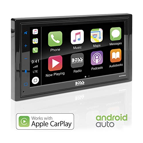 Product Cover BOSS Audio BVCP9685A Apple Carplay Android Auto Car Multimedia Player - Double Din Car Stereo, 6.75 Inch LCD Touchscreen Monitor, Bluetooth, MP3 Player, USB Port, A/V Input, Am/FM Car Radio