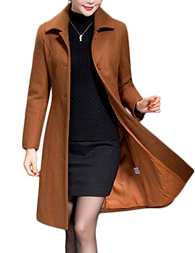 Product Cover Jenkoon Women's Wool Trench Coat Winter Long Thick Overcoat Walker Coat
