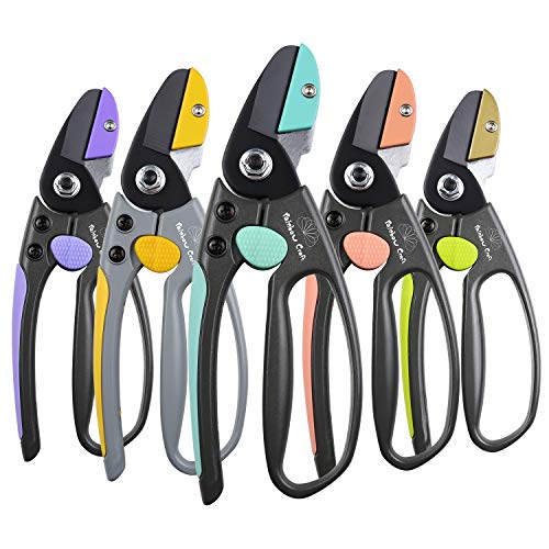 Product Cover Rainbow Craft 8'' Anvil Pruner Shear, Rose Cutters, Herbs Scissors, Plant Trimming Shears for Garden&Lawn - Blue Color