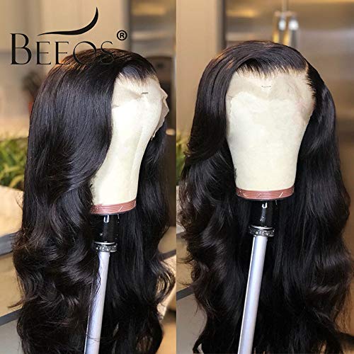 Product Cover BEEOS 9A 360 Lace Frontal Wigs Human Hair with Baby Hair,150% Density Pre Plucked and Bleached Knots Body Wave Free Part Brazilian Virgin Hair Wigs for Black Women (20 Inch)