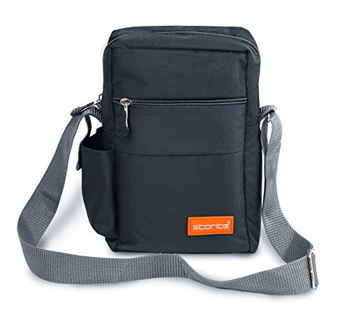 Product Cover Storite Stylish Nylon Sling Cross Body Travel Office Business Messenger one Side Shoulder Bag for Men Women (25x16x7.5cm) (Dark Grey)