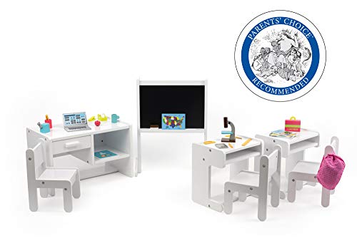 Product Cover Playtime by Eimmie Classroom Set - Includes 3 Desks and 25 School Accessories for 18 Inch Dolls - Doll Furniture