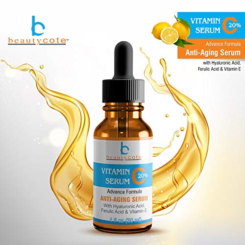 Product Cover Beautycote 20% Vitamin C Facial Serum With Hyaluronic Acid and Ferulic Acid | Anti-Aging Collagen Booster - Anti Wrinkle & Anti Ageing - 30ML