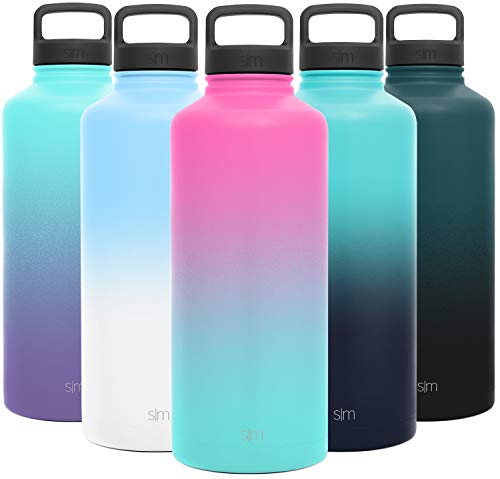Product Cover Simple Modern 84 Ounce Summit Water Bottle - Large Stainless Steel Half Gallon Flask +2 Lids - Wide Mouth Double Wall Vacuum Insulated Multi Leakproof Ombre: Sorbet
