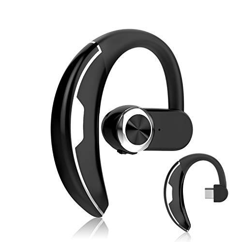 Product Cover KINGWorld Bluetooth Headset with 36-Hr Playing Time V4.1 Car Driving Bluetooth Earpiece Wireless Hands Free Headphones with Mic Cell Phone Noise Cancelling In-Ear Compatible with iPhone (Silver)