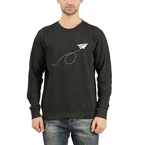 Product Cover GOODTRY G Men's Cotton Printed Sweatshirt- Charcoal Melange-Arrow