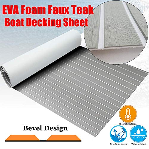 Product Cover CHURERSHINING Bevel Edge EVA Teak Decking Sheet for Boat Yacht Marine Floor Carpet with Adhseive 94.5