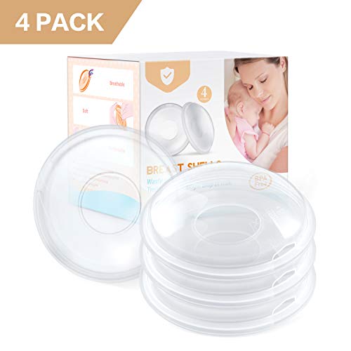 Product Cover Breast Shells, 4 Pack Nursing Cups, Milk Saver, Protect Sore Nipples for Breastfeeding, Collect Breastmilk Leaks for Nursing Moms, Soft and Flexible Silicone Material, Reusable