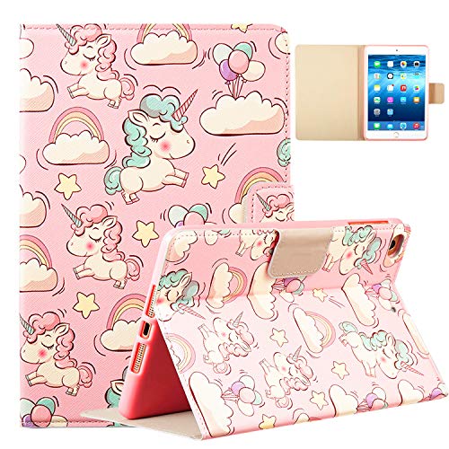 Product Cover Logee Unicorn Case for iPad Mini 1/2/3/4,PU Leather Cartoon Animal Cute Design Stand Wallet Folio Soft Smart Function Cover,Kawaii Fashion Cool Protective Flip Cases for Kids Teens Girls(Mini1/2/3/4