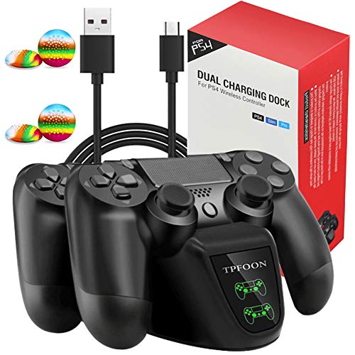Product Cover Controller Charging Station for Playstation 4 PS4 DualShock 4, Controller Charger Docking Stand for PS4/PS4 Slim/PS4 Pro Controller with 6.5ft Charge Cable, LED Light Indicators