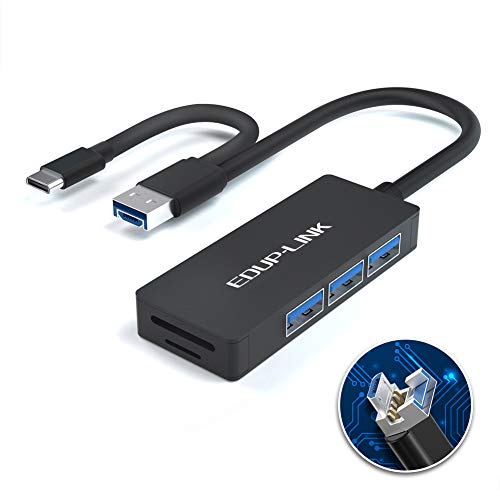 Product Cover USB 3.0 Hub & USB C Hub with SD & TF Card Reader, 3-Ports USB Hub for iMac PC Laptop Mouse Keyboard Printer Android Tablet Phones with OTG Function