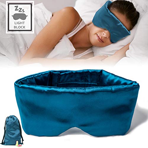 Product Cover Sleep Mask for Women and Men Eye Mask for Sleeping Silk Sleep Mask Sleeping Mask Soft and Breathable Satin Fabric Updated Design Light Blocking Best Sleep Eye Mask No Pressure Night Companion