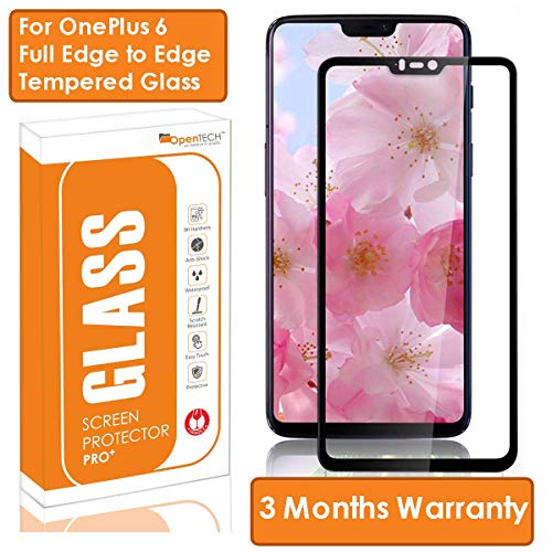 Product Cover OpenTech® Edge to Edge Tempered Glass Screen Protector for OnePlus 6 with Installation kit