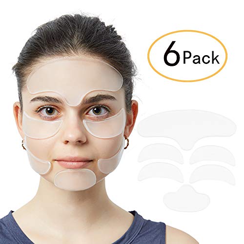 Product Cover 6 Pack Anti Wrinkle Eye Patches with Silicone Face Pad for Women Wrinkles Prevention - 1x Forehead Wrinkle Patches, 1x Chin Wrinkle Patches, 2 x Eye Silicone Pad, 2 x Silicone Anti Wrinkle Facial Pad