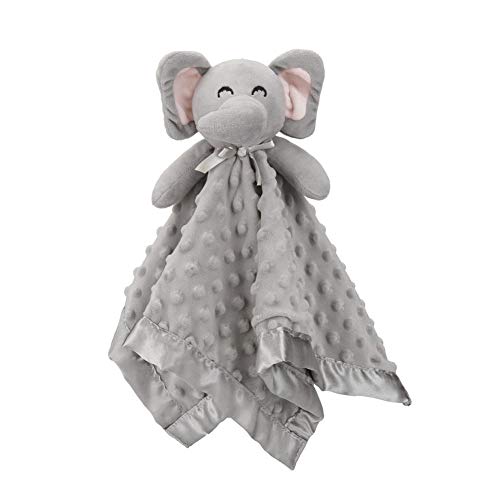 Product Cover Pro Goleem Elephant Security Blanket Grey Soft Baby Lovey Unisex Lovie Gift for Newborn Toddler 16 Inch
