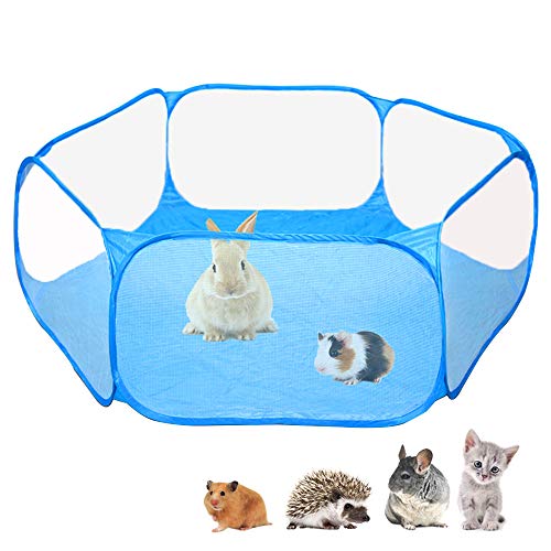 Product Cover Amakunft Small Animals C&C Cage Tent, Breathable & Transparent Pet Playpen Pop Open Outdoor/Indoor Exercise Fence, Portable Yard Fence for Guinea Pig, Rabbits, Hamster, Chinchillas and Hedgehogs