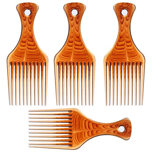 Product Cover 4 Pcs Afro Pick Pik Comb African American Hair Brush Plastic Hair Coloring Combs Hairdressing Styling Tool Tbestmax