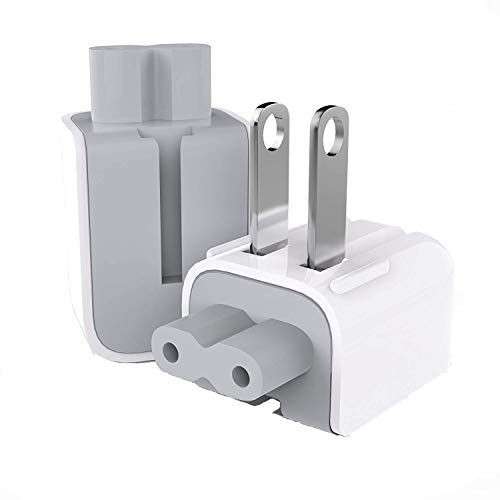 Product Cover AC Power Adapter US Wall Folding Plug Duck Head (2 Pack), SEOYO Charge Adapter US Standard Plug Duck Head for MacBook Pro/MacBook Air/Mac iBook/iPhone/iPod/etc.（White） (Upgrade)