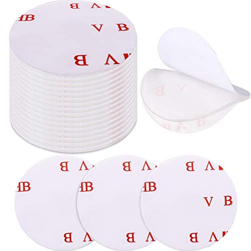 Product Cover Boao 20 Pieces Sticky Adhesive Replacement Round Double Sided Foam Tape Pad Mounting Adhesive Compatible with Socket, Pop Expanding Stand and Grip (Transparent)