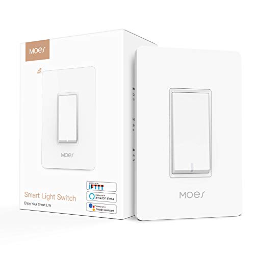 Product Cover MOES WiFi Smart Light Switch,Smart Life/Tuya APP Remote Control,Compatible with Alexa Google Home for Voice Control,No Hub Required ETL Listed(Standard Size)