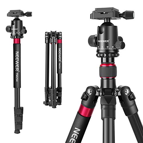 Product Cover Neewer 2-in-1 Aluminum Alloy Camera Tripod Monopod 66 inches/168 Centimeters with 360 Degree Ball Head 1/4 inch QR Plate and Carry Bag for DSLRs Video Camcorders Load up to 26.5 pounds/12 kilograms
