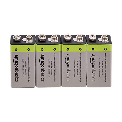 Product Cover AmazonBasics 9V Cell Rechargeable Batteries 200mAh Ni-MH, Pre-charged - Pack of 4 (Packaging may vary)