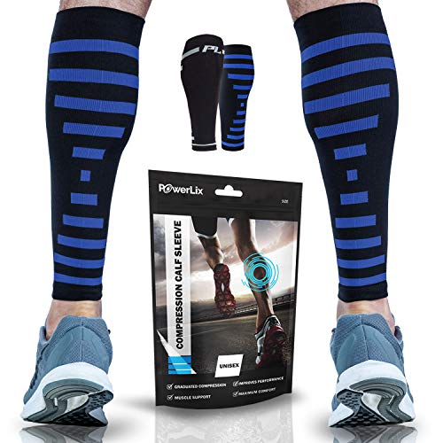 Product Cover PowerLix Calf Compression Sleeve (Pair) - Supreme Shin Splint Sleeves for Men & Women - Perfect for Your Calves for Running, Ultimate Support for Leg Pain Relief and Recovery - 20-30 mmHg