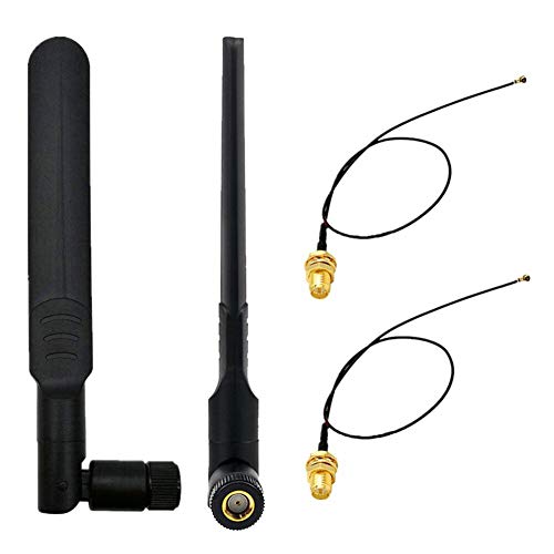 Product Cover WayinTop 2Set 8dBi 2.4GHz 5GHz Dual Band Wireless Network WiFi RP-SMA Male Antenna + 20cm IPEX to RP-SMA Female Pigtail Cable for NGFF Wireless Card & M.2 (NGFF) 3G/4G Card