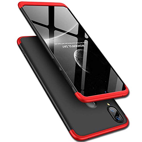 Product Cover VALUEACTIVE 3 in 1 Full Body Slim Fit Complete 3D 360 Degree Protective Hybrid Hard Bumper Back Cover for Samsung Galaxy M20 (Black Red)