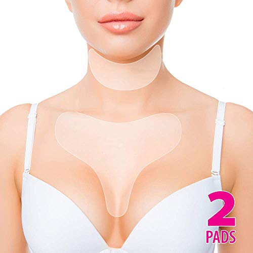 Product Cover Anti Wrinkle Chest Silicone Pad, Resuable and 100% Medical Grade Décolleté Anti Wrinkle Patches, Smooth Your Skin Set of 2 Pads