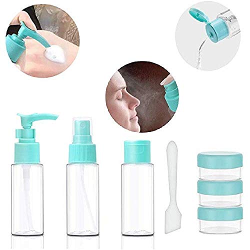Product Cover Zurato 6 Pcs Multipurpose Travel Containers Travel Mini Cosmetics Face Cream Pet Bottles Plastic Transparent Empty Eyeshadow Make Up Container Bottle