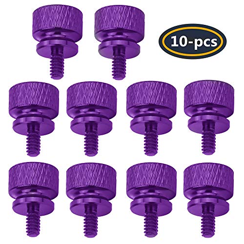 Product Cover YATENG 10-pcs Anodized Aluminum Thumbscrews, 6#-32 Computer Case Thumbscrews, Thumb Screws (Purple) Suitable for Computer Chassis DIY Personality Modification & beautification