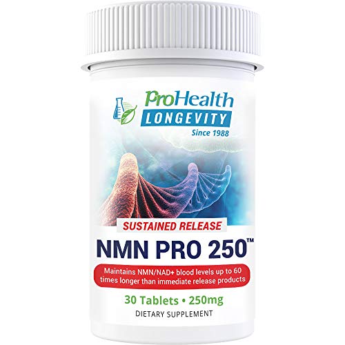 Product Cover ProHealth NMN Pro 250 Sustained Release (250 mg nicotinamide mononucleotide, 30 Tablets) NAD+ Precursor | Supports Anti-Aging, Longevity and Energy | Non-GMO