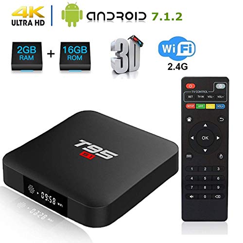 Product Cover Linkplus T95 S1 Android 7.1 TV Box, Amlogic S905W Quad Core 2GB RAM/16GB ROM WiFi 2.4GHz Ethernet HDMI 4K Full HD Media Player with USB