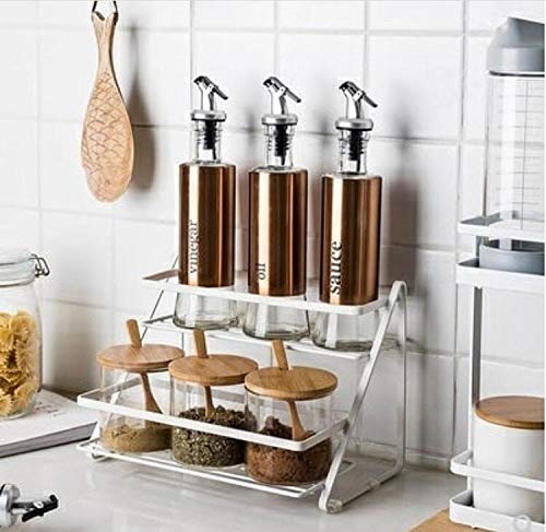 Product Cover XllentTM Kitchen Counter Shelves (White) Steel (2 Step Kitchen Spice Rack)