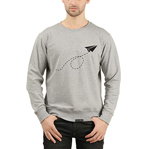 Product Cover GOODTRY Men's Cotton Printed Sweatshirt- Grey Melange-Arrow