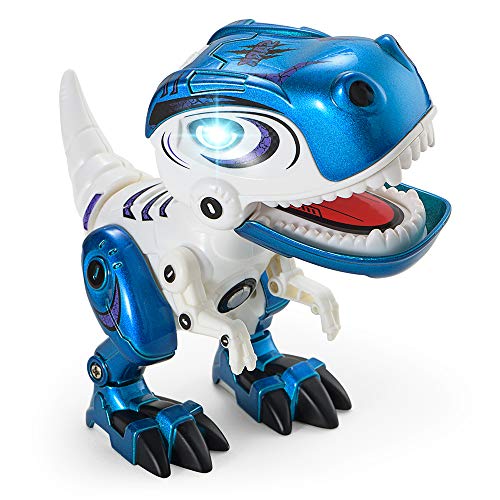 Product Cover MING YING 66 Dinosaur Toys for Kids, Alloy Metal Dinosaurs Toy Roaring Sound Mechanical Sark for Toddlers Boys Baby Gifts, Blue&White