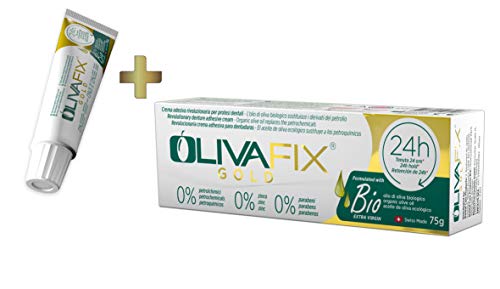 Product Cover LIMITED TIME OFFER 75g+15g (for free) OLIVAFIX Gold Revolutionary 24h Healthy Denture Adhesive Cream