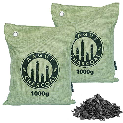 Product Cover AAGUT Bamboo Charcoal Air Purifying Bag 2x1000 Grams, Natural Air Freshener Bags, Activated Charcoal Odor Eliminators, Car Air Purifier, Closet Freshener, Home Air Freshener, Charcoal Bags