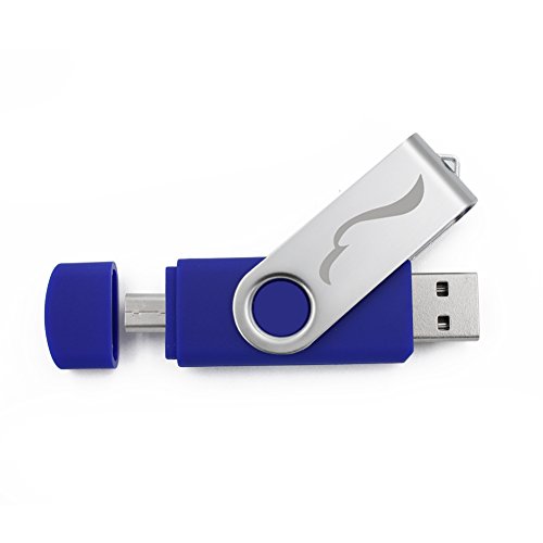 Product Cover 64GB USB Flash Drive OTG Pendrive for Android Phones, Techkey Thumb Drive Memory Stick for Tablets, Pen Drive Jump Drive for PCs, Deep Blue