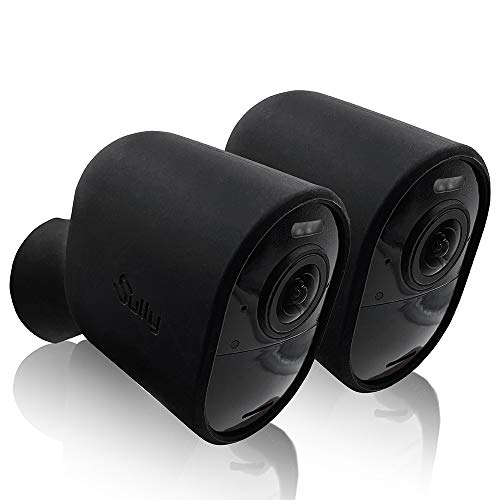 Product Cover Silicone Case for Arlo Ultra 4K & Arlo Pro 3 (Black 2 pcs) - Ultra HD Series Skins w/Mount Cover - Silicon Sleeves for Arlo Ultra Security Camera - Skins for Arlo Pro3 Cam & Mount Base by Sully