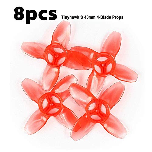 Product Cover 8pcs 40mm Avan Propeller 4 Blade Turtle Mode Replacement Part for Emax Tinyhawk Transparent Red (Red)