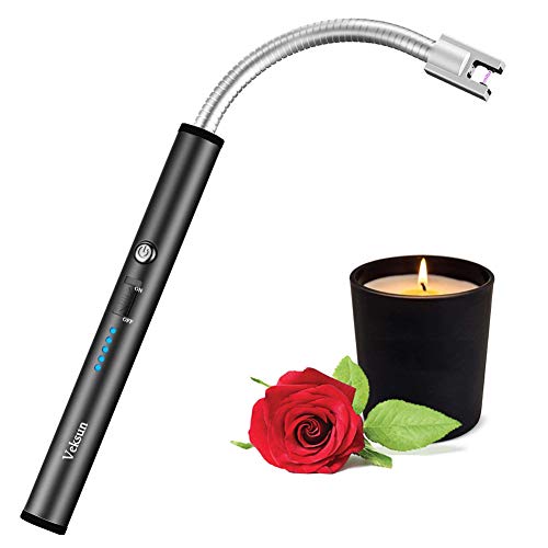 Product Cover Lighter, VEKSUN Flexible Plasma Arc Long Neck USB Lighter Rechargeable Windproof Flameless for Candles, Grill, Cooking, Camping, Hiking(Exc. Candle)
