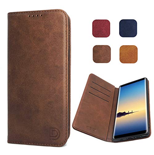 Product Cover Samsung Galaxy Note 8 Wallet Case Brown, Dekii Galaxy Note 8 Flip Leather Case with Card Holder Kickstand Magnetic Closure in Business Style Full Body Protective Case Compatible Samsung Galaxy Note 8