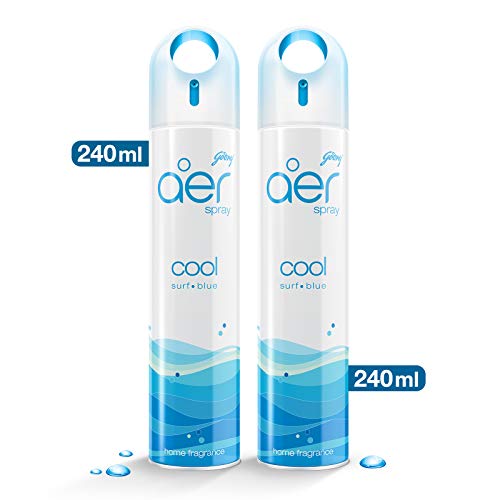 Product Cover Godrej AER Spray, Air Freshener - Cool Surf Blue (Pack of 2, 240 ml Each)